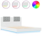 vidaXL Cadre de lit avec LED sans matelas blanc 140x200 cm