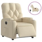 vidaXL Fauteuil inclinable électrique Crème Tissu