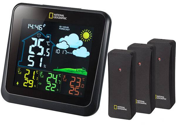 Station météo  National Geographic VA avec écran couleur et 3 capteurs