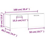 vidaXL Armoire murale blanc brillant 100x36 5x35 cm bois d'ingénierie