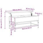 vidaXL Table basse chêne sonoma 100x50x45cm bois d'ingénierie et métal