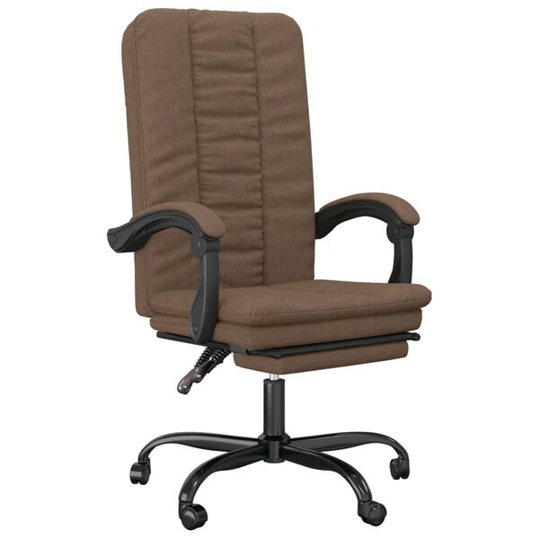 vidaXL Fauteuil inclinable de bureau Marron Tissu