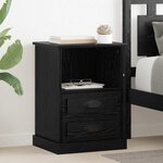 vidaXL Cabinet de chevet avec tiroir 2 Pièces Chêne noir 43 x 36 x 60 cm