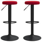 vidaXL Tabourets de bar lot de 2 rouge bordeaux velours