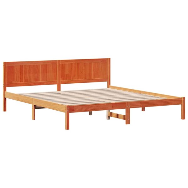 vidaXL Cadre de lit Marron 200 x 200 cm Bois de pin massif