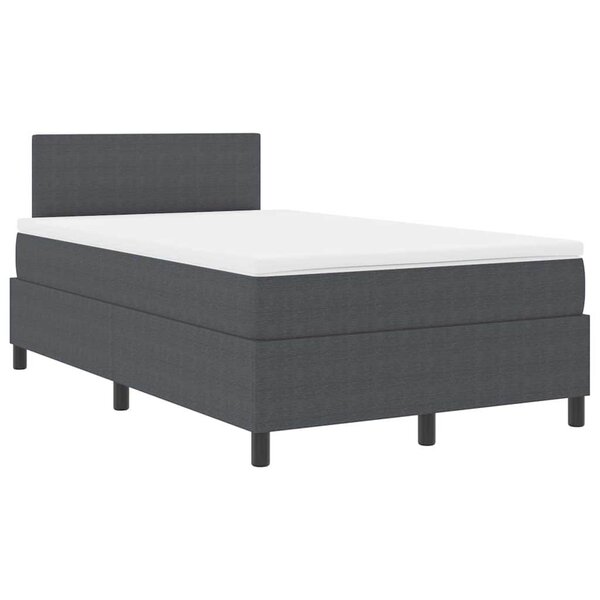 vidaXL Lit Box Spring avec matelas gris foncé 120x200 cm tissu en velours côtelé