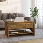 vidaXL Table basse Chêne fumé 80x50x40 cm Bois d'ingénierie