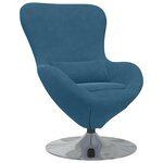 vidaXL Fauteuil œuf Bleu Velours