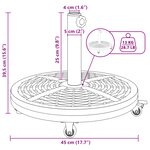 Base de Parasol vidaXL avec Roues pour Poteaux Ø38-48 mm 13 kg Rond