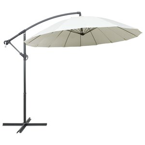 vidaXL Parasol suspendu avec poteau en aluminium Blanc 3 m
