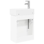 vidaXL Meuble de salle de bain avec robinet Blanc 45 5 x 25 5 x 84 cm