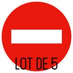 Autocollant vinyl - panneau de sens interdit - diamètre de 200 mm uttscheid x 5
