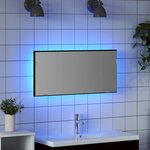 vidaXL Miroir Chêne noir 80 x 37 cm Verre et Bois Ingénierie