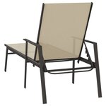 vidaXL Chaise longue acier et tissu textilène crème
