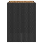 vidaXL Table de jardin et dessus en bois d'acacia noir résine tressée