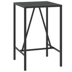 vidaXL Ensemble de bar jardin 3 Pièces noir poly rotin/bois massif acacia