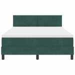 vidaXL Lit à ressort LED avec matelas Vert foncé 140 x 200 cm Velours