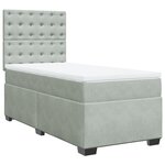 vidaXL Sommier à lattes de lit et matelas Gris clair 100x200cm Velours