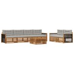 vidaXL Ensemble de canapés d'extérieur 7 pc Naturel et gris clair