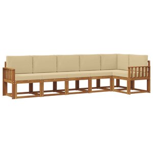 vidaXL Ensemble de canapés d'extérieur 6 pc Naturel et Beige