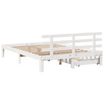 vidaXL Cadre de lit avec tiroirs sans matelas blanc 140x200 cm
