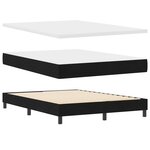 vidaXL Lit à ressort avec matelas Noir 140x190 cm en tissu