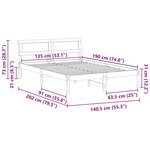 vidaXL Cadre de lit Blanc 135 x 190 cm Bois massif en pin