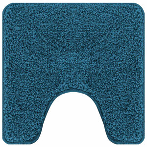 vidaXL Tapis de bain antidérapant avec découpe pour toilette Bleu