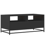 vidaXL Table basse noir 100x50x45 cm bois d'ingénierie et métal