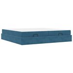 vidaXL Cadre de lit avec matelas avec matelas 2 Pièces Bleu Velours