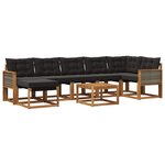 vidaXL Ensemble de canapés d'extérieur 8 pc Naturel et noir
