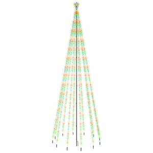 vidaXL Sapin de Noël avec piquet 732 LED Colorées 500 cm