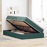 vidaXL Lit avec rangement et matelas Vert foncé 120 x 200 cm Velours