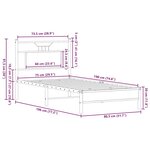 vidaXL Cadre de lit sans matelas chêne sonoma 75x190 cm