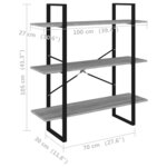 vidaXL Bibliothèque Sonoma gris 100x30x105 cm Bois d'ingénierie