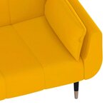 vidaXL Canapé-lit à 2 places avec deux oreillers Jaune Velours