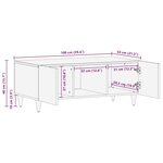 vidaXL Table basse marron miel 100 x 54 x 40 cm