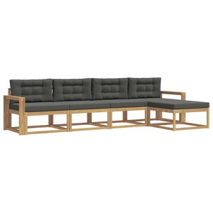 vidaXL Ensemble de canapés d'extérieur 4 Pièces Blanc et anthracite