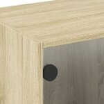 vidaXL Table basse avec portes en verre chêne sonoma 68x50x42 cm