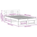 vidaXL Cadre de lit Blanc 135 x 190 cm Bois massif en pin