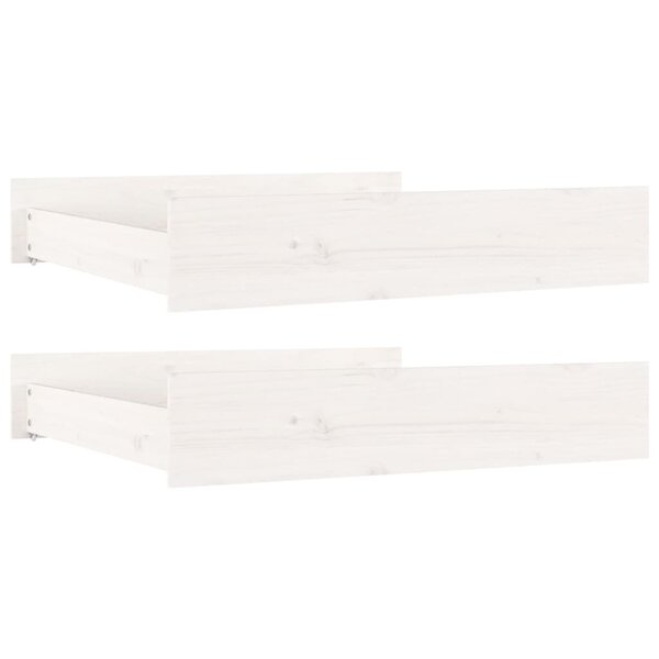 vidaXL Tiroirs de lit 2 Pièces blanc Bois de pin massif