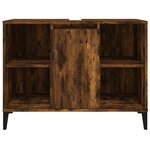 vidaXL Meuble d'évier chêne fumé 80x33x60 cm bois d'ingénierie