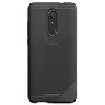 Coque Wiko View Protection Originale Rigide Transparent + Contour Souple Noir