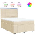 vidaXL Sommier à lattes de lit avec matelas Crème 140x190 cm Tissu