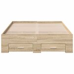 vidaXL Cadre de lit avec tiroir Marron 120 x 190 cm Bois d'ingénierie