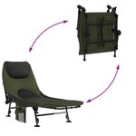 vidaXL Lit de pêche avec pieds à boue réglables pliable vert