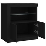 vidaXL Buffet avec lumières LED noir 60 5x37x67 cm
