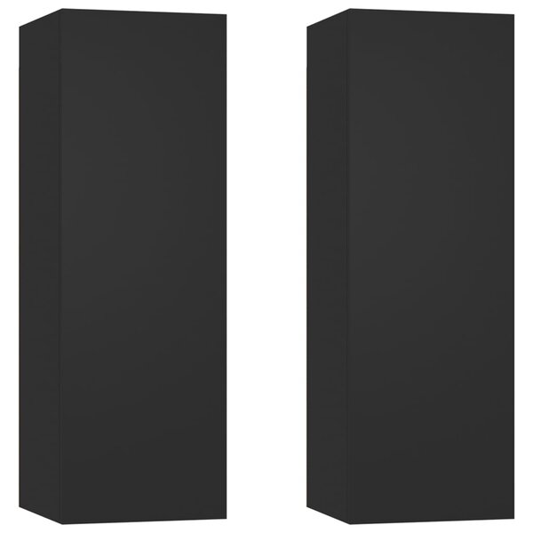 vidaXL Meubles TV 2 Pièces Noir 30 5x30x90 cm Bois d’ingénierie