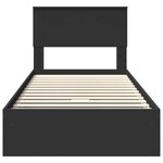 vidaXL Lit de Rangement avec tiroir Noir 90 x 190 cm Bois d'ingénierie