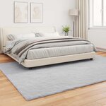 vidaXL Tapis en Fourrure Synthétique de Lapin Olite Gris 240 x 340 cm